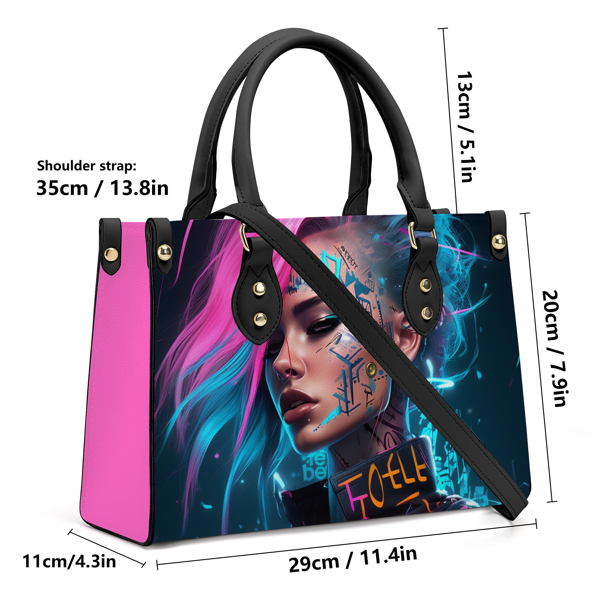 SF_B3 Luxury Women PU Tote Bag - Black