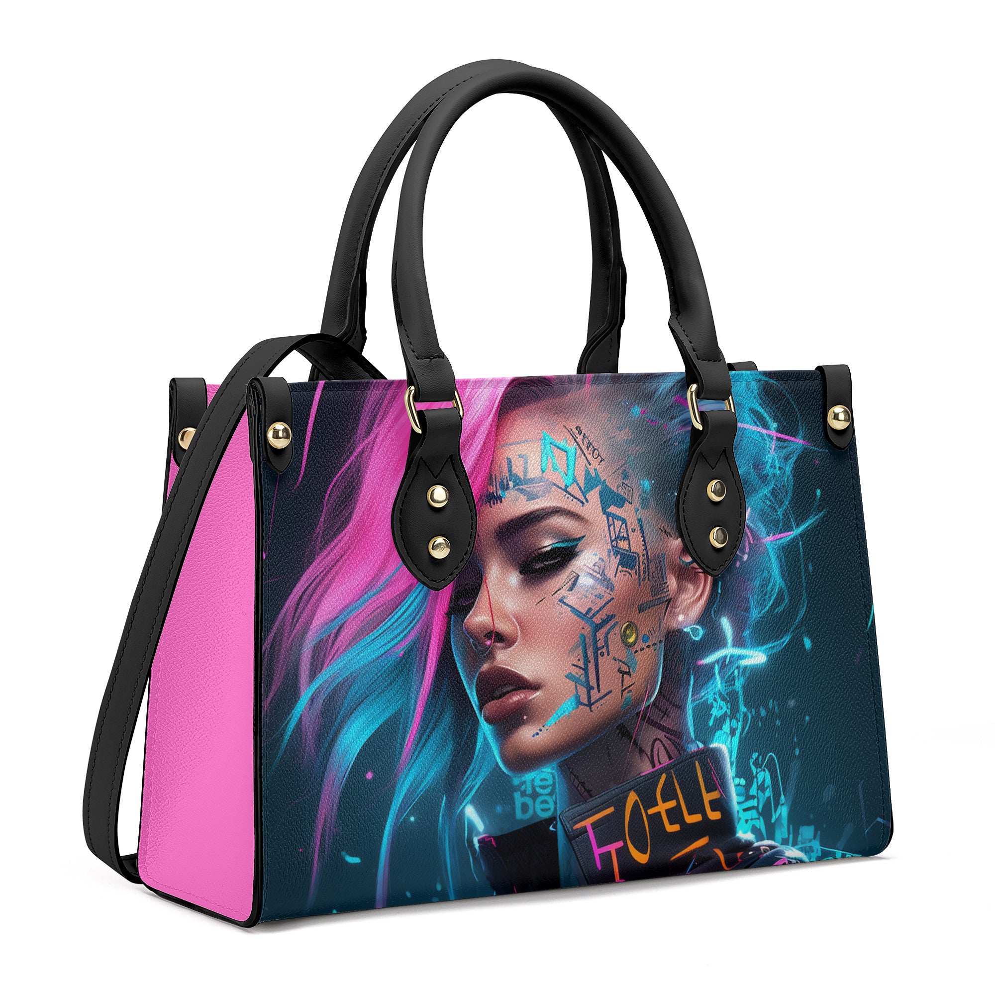 SF_B3 Luxury Women PU Tote Bag - Black