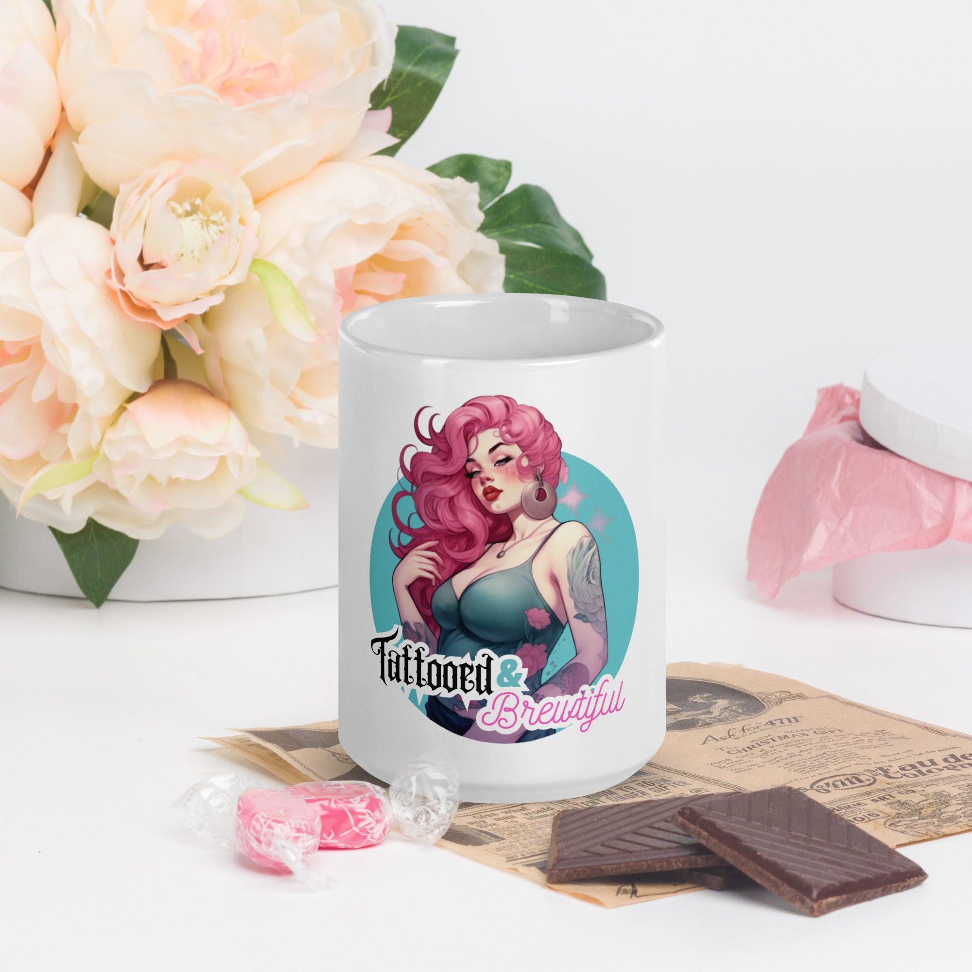 White glossy mug