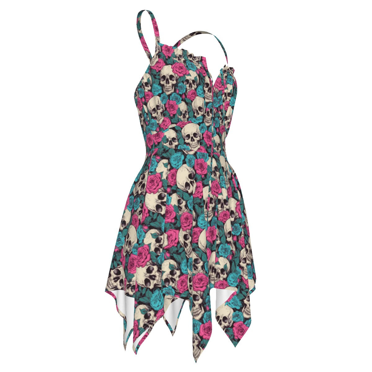 Summer Breeze Skulls & Roses Slip Dress