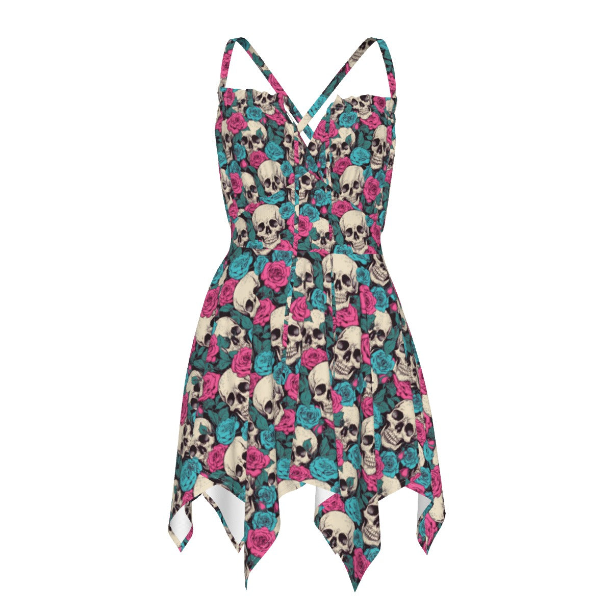 Summer Breeze Skulls & Roses Slip Dress