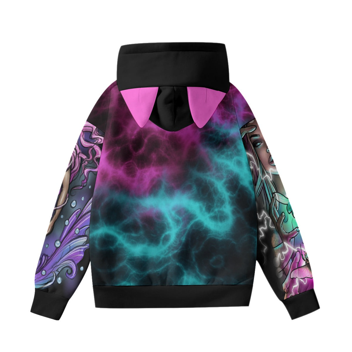 All-Over Print Women’s Hoodie With Decorative Ears