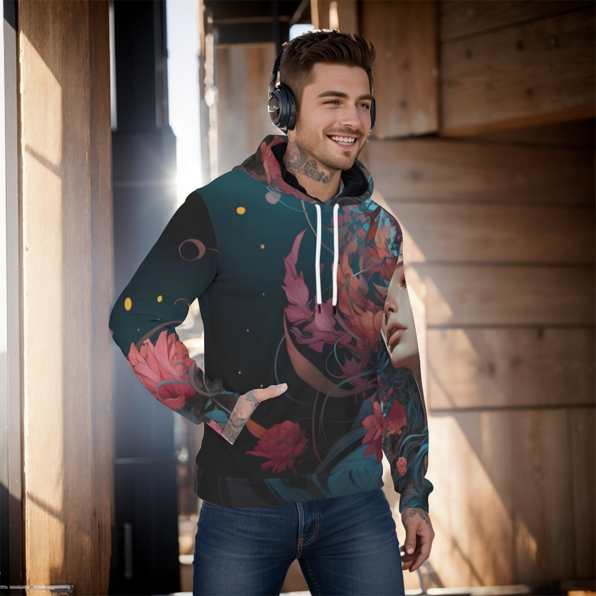 How much for a sleeve? All-Over Print Men's Pullover Hoodie