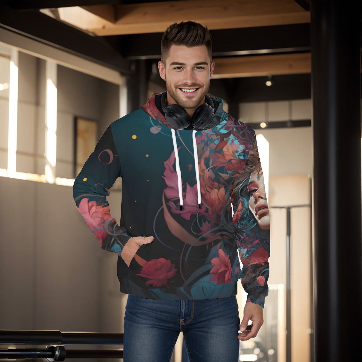 How much for a sleeve? All-Over Print Men's Pullover Hoodie