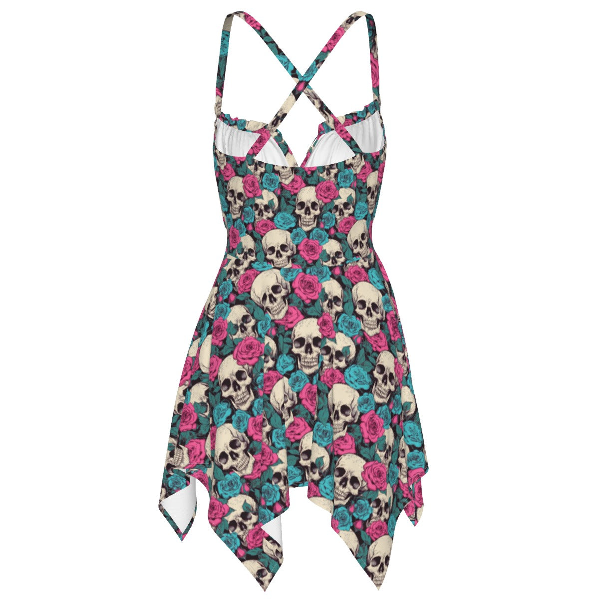 Summer Breeze Skulls & Roses Slip Dress