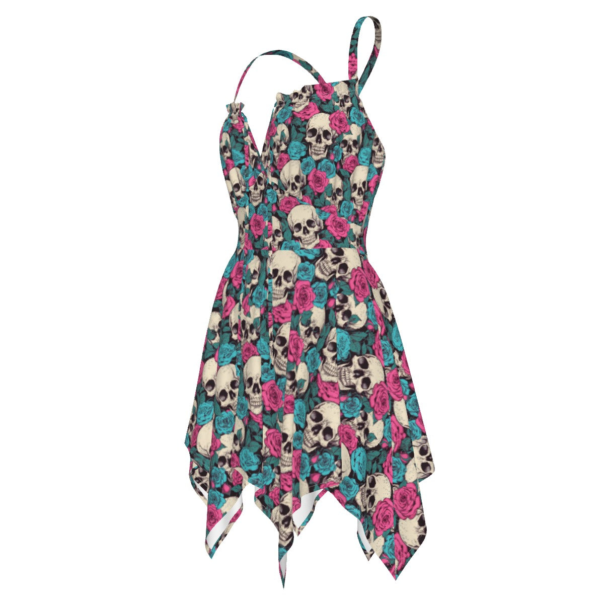 Summer Breeze Skulls & Roses Slip Dress