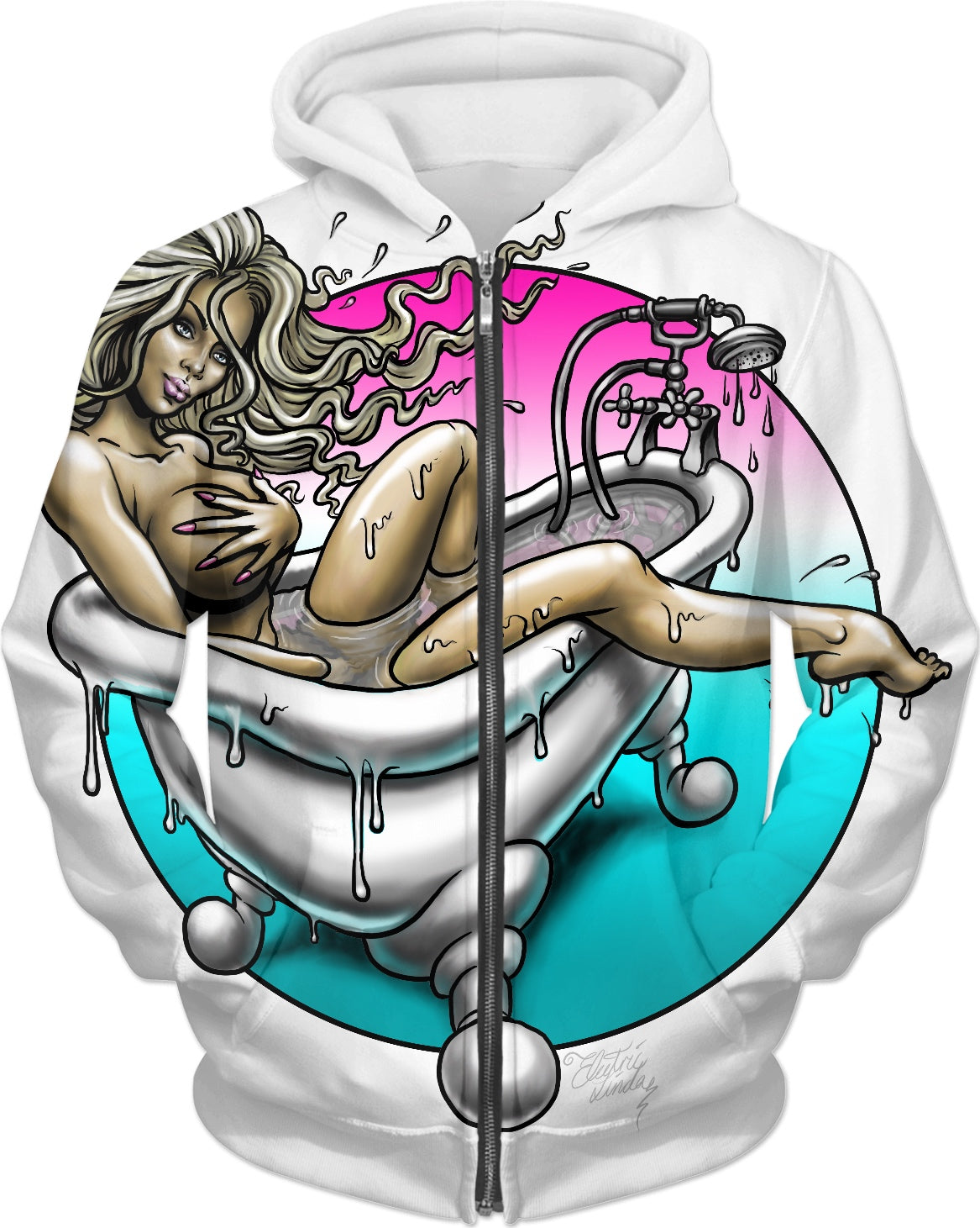 Bathtub Babe Hoodie - Electric Linda