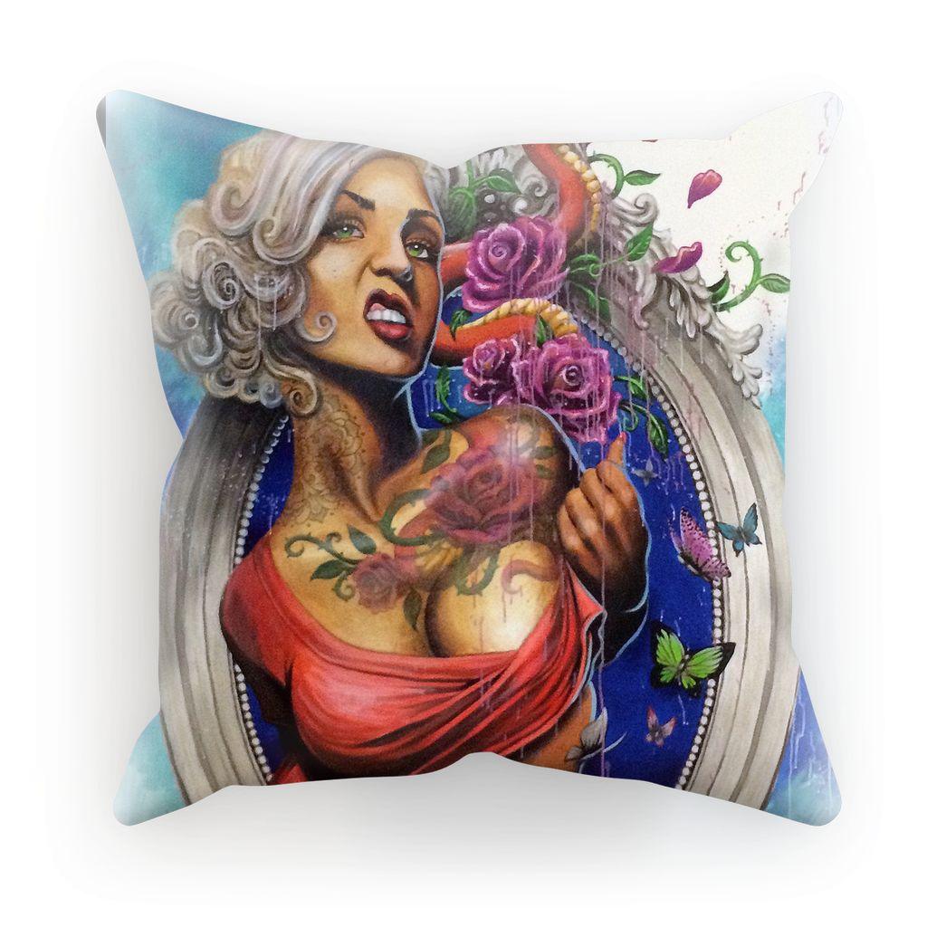 Mural Lady Cushion - Electric Linda