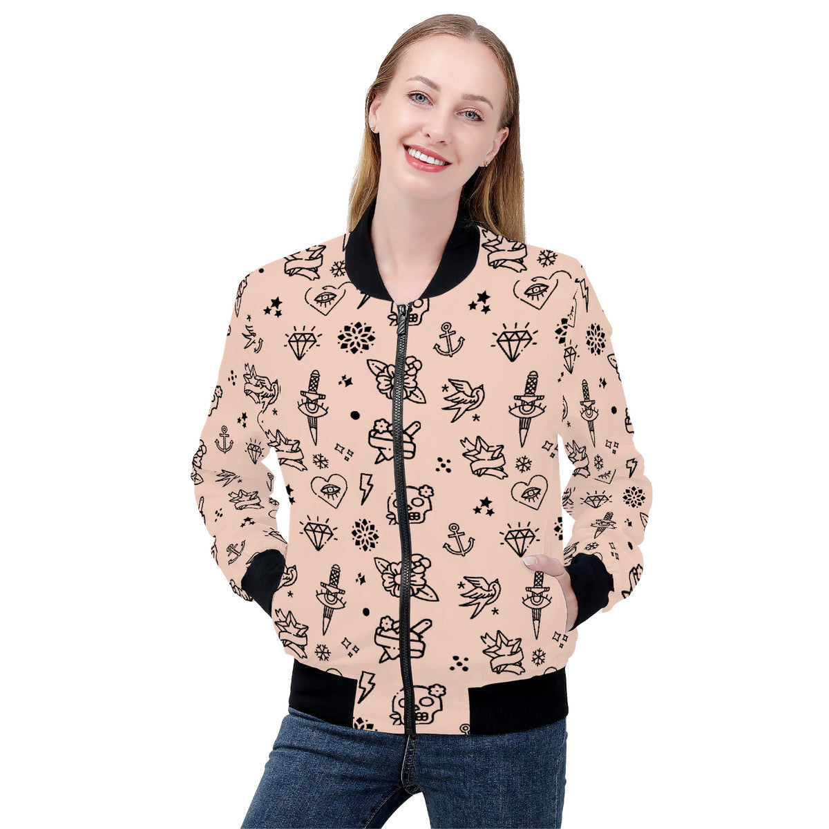 SF_D80 Women's Bomber Jacket - Electric Linda