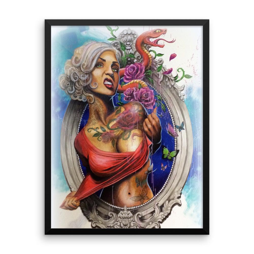 Mural Lady Framed poster - Electric Linda
