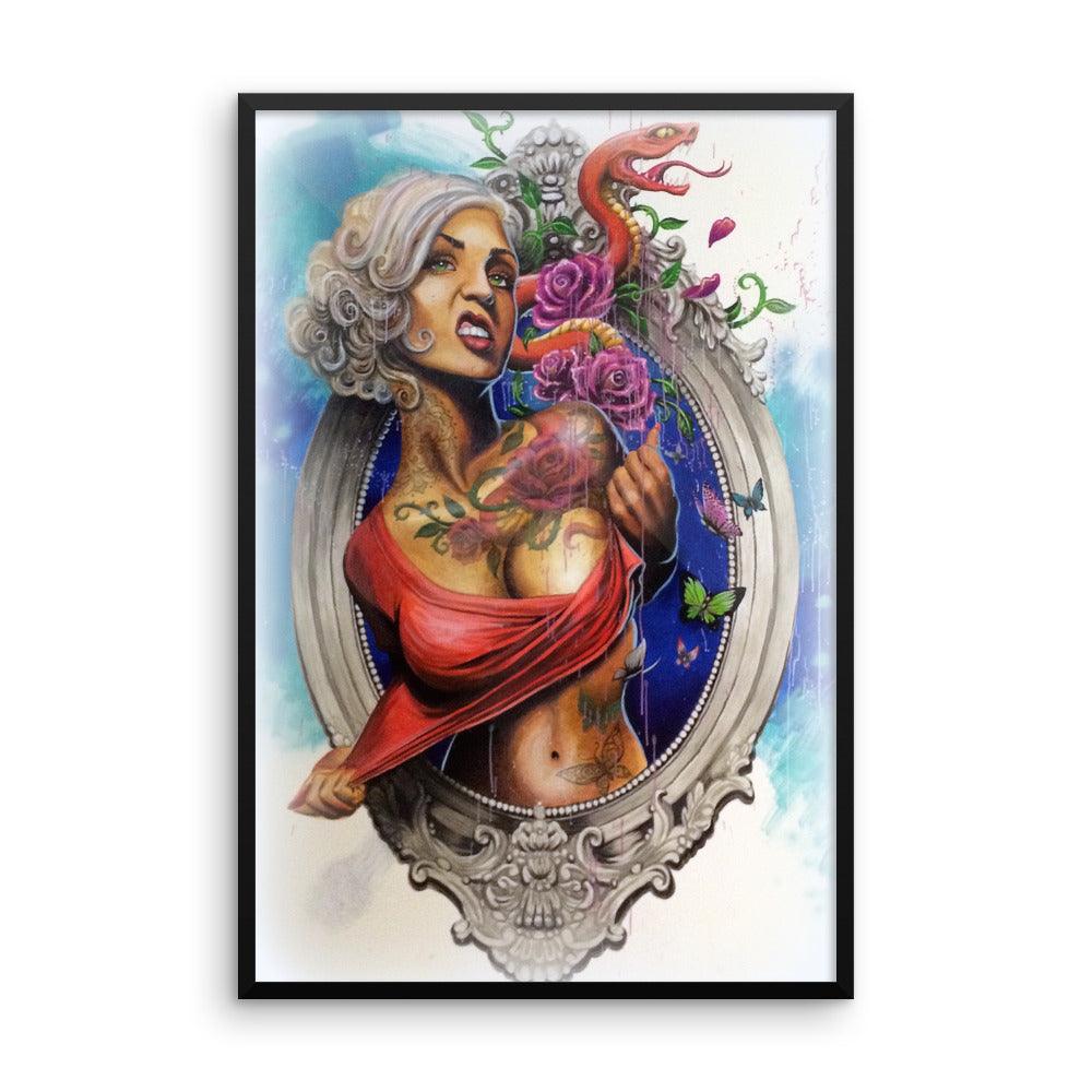 Mural Lady Framed poster