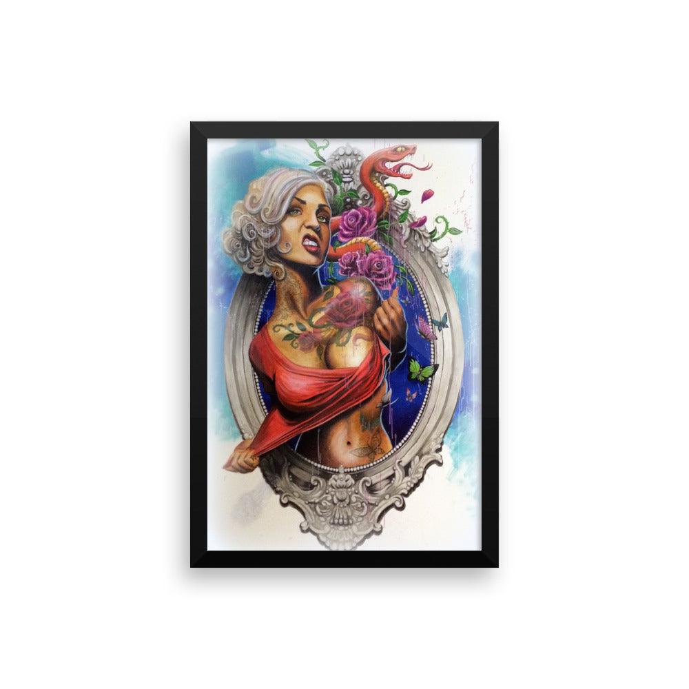 Mural Lady Framed poster