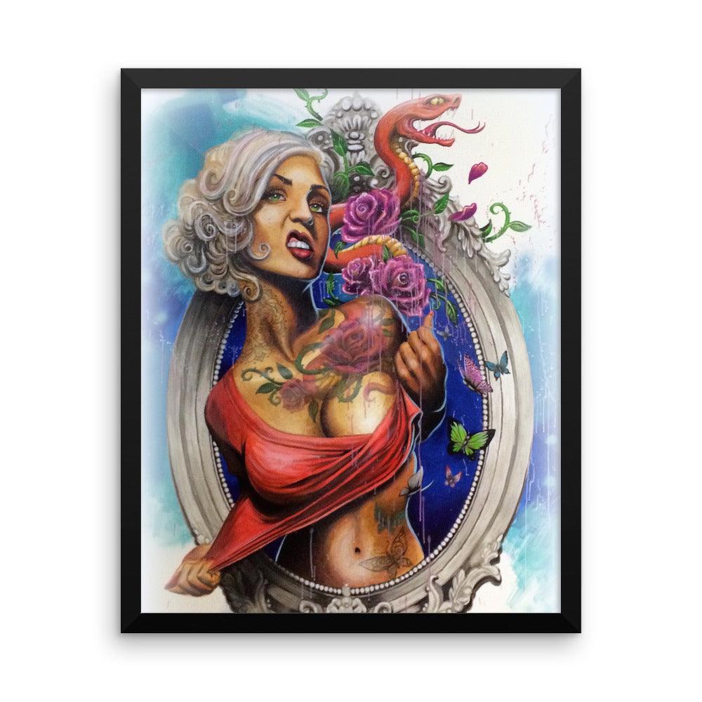 Mural Lady Framed poster