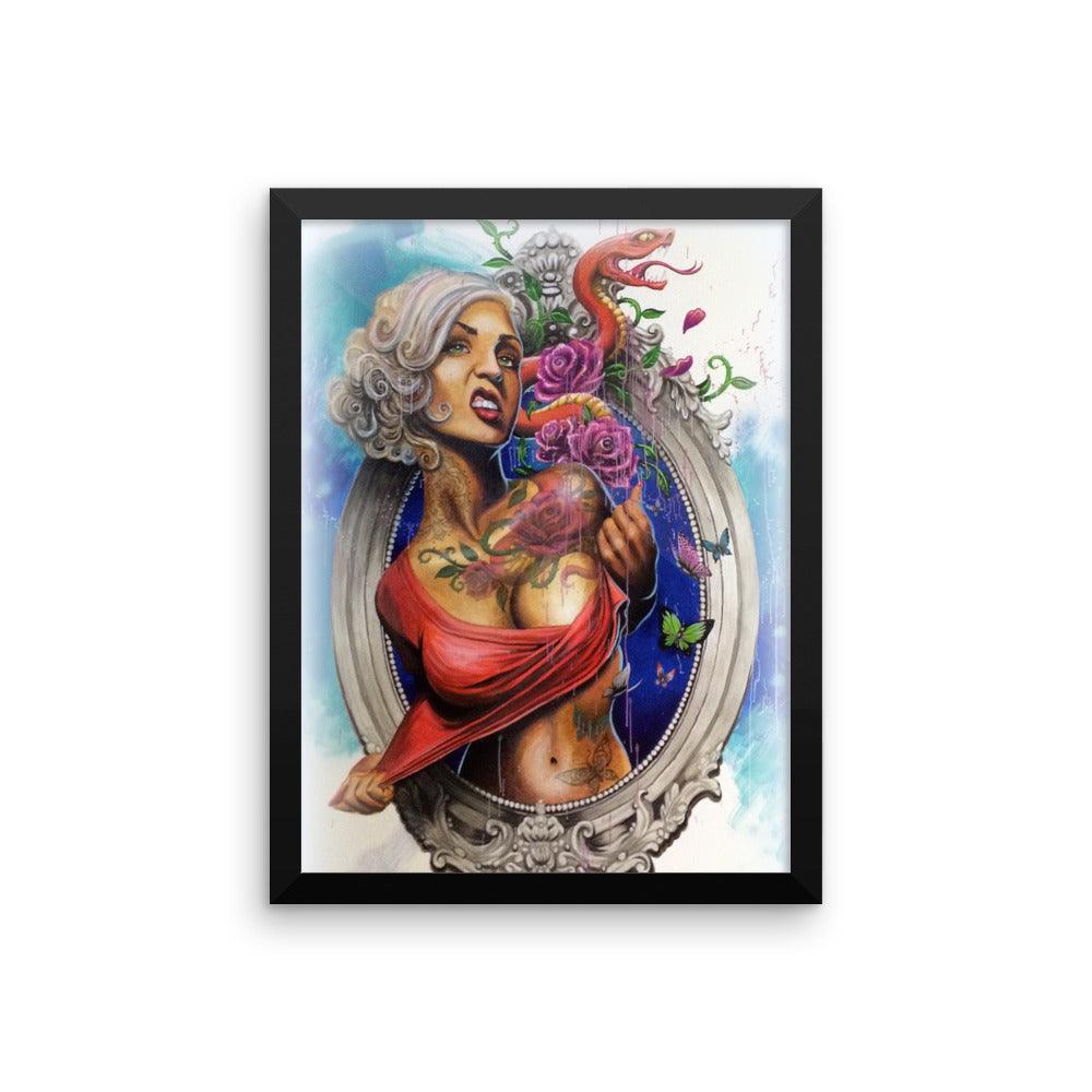 Mural Lady Framed poster