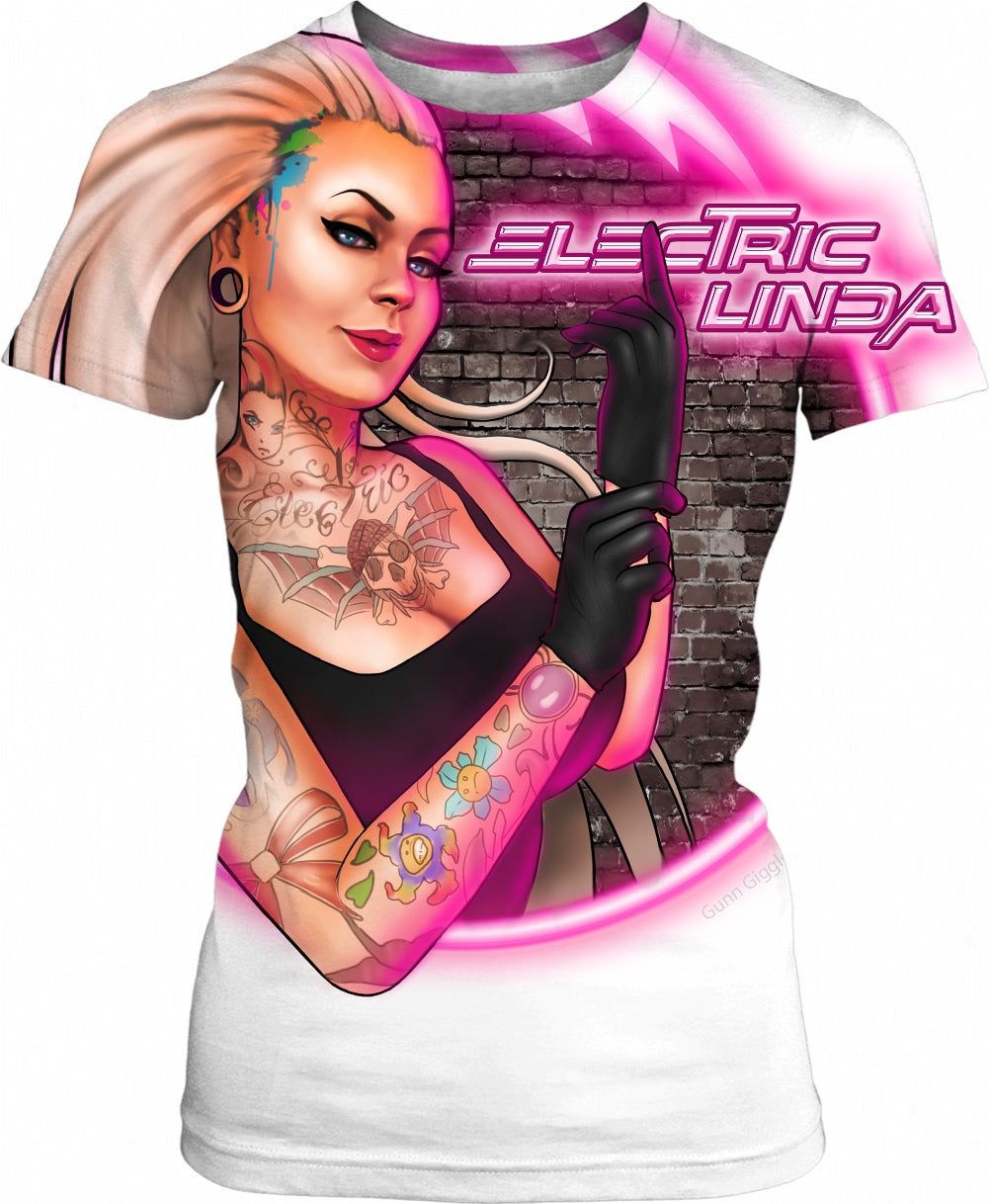 Electric Linda Womens T-shirt - Electric Linda